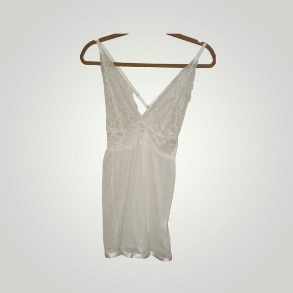 Lace Side & Back Splits Lingerie Dress with Panty 2 Pieces Small - Picture 2 of 8